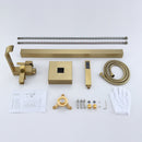 Tozti Freestanding Tub Faucet with Handheld Shower in Brushed Gold