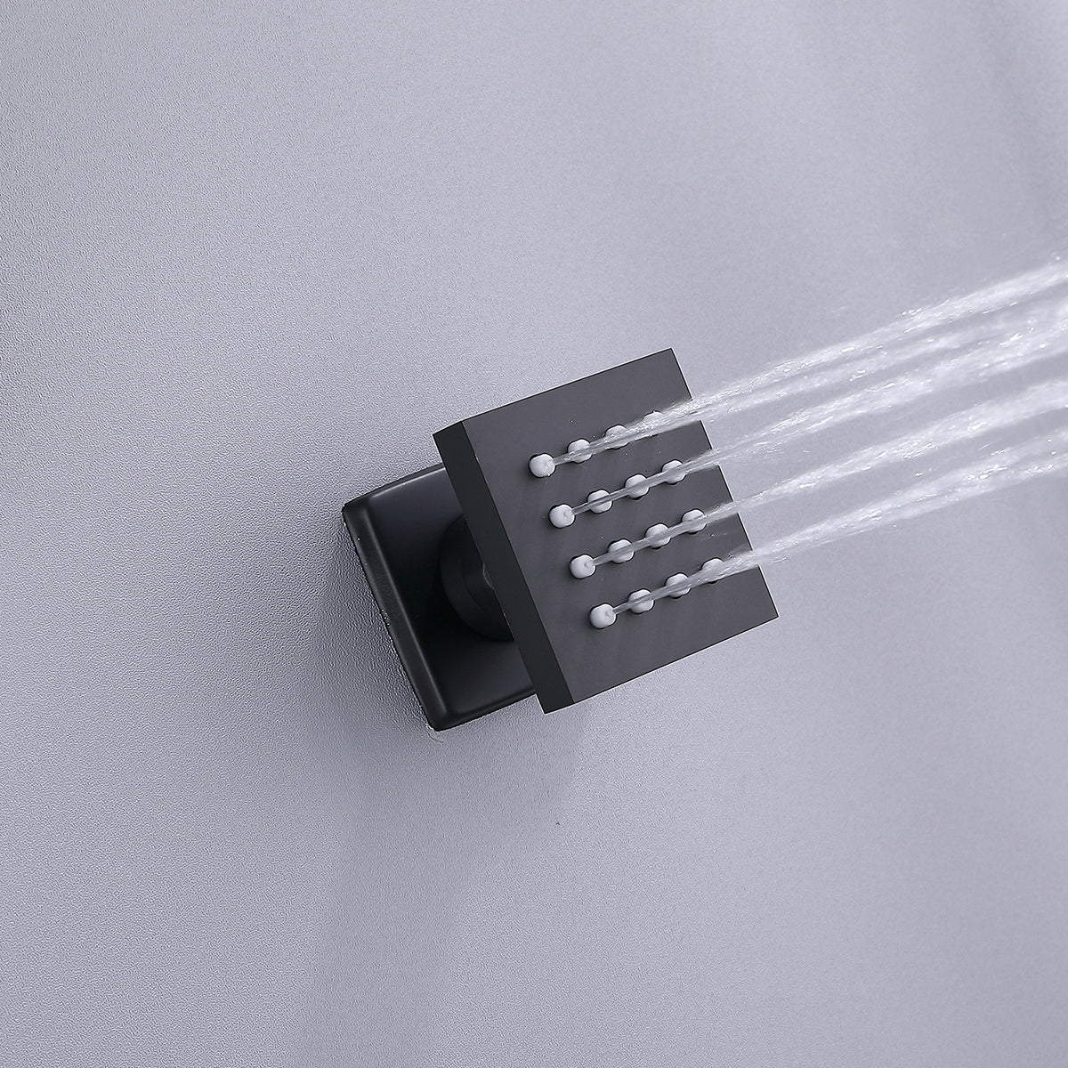 Eocony 10 In Wall Mounted Luxury Pressure Balanced Shower System with 4 Body Jets in Matte Black