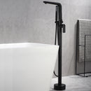 Hetofy 2 Handle Freestanding Tub Faucet with Handshower in Matte Black