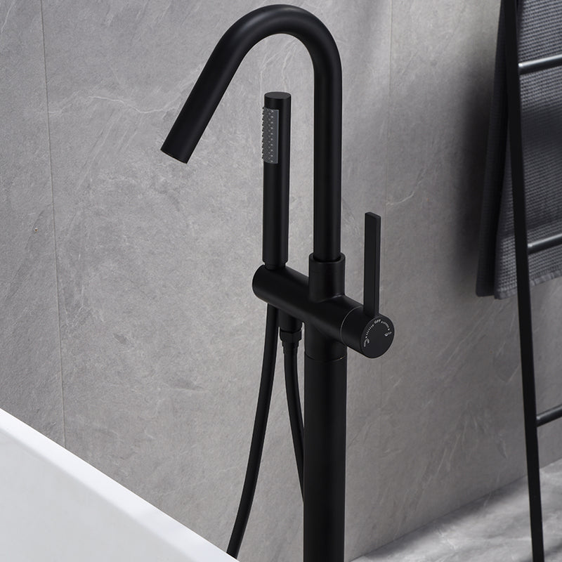 Odda Floor Mounted Freestanding Bathtub Faucet With High-Arc Spout