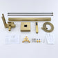 Yonoly Single Handle Freestanding Tub Filler with Handheld in Brush Gold
