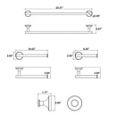 Belles Wall Mounted  Matte Black Bathroom Hardware 4-Piece Set