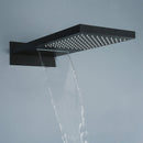 Foni Thermostatic Rainfall & Waterfall Combo Shower System in Matte Black