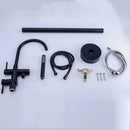 Gnoly Freestanding Gooseneck Tub Faucet with Handheld in Matte Black