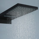 Foni Thermostatic Rainfall & Waterfall Combo Shower System in Matte Black