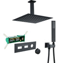 Swerve Ceiling Mounted 10 In Shower System with Handheld Shower in Matte Black