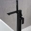 Simmit Dual Handle Freestanding Tub Faucet with Handheld in Matte Black