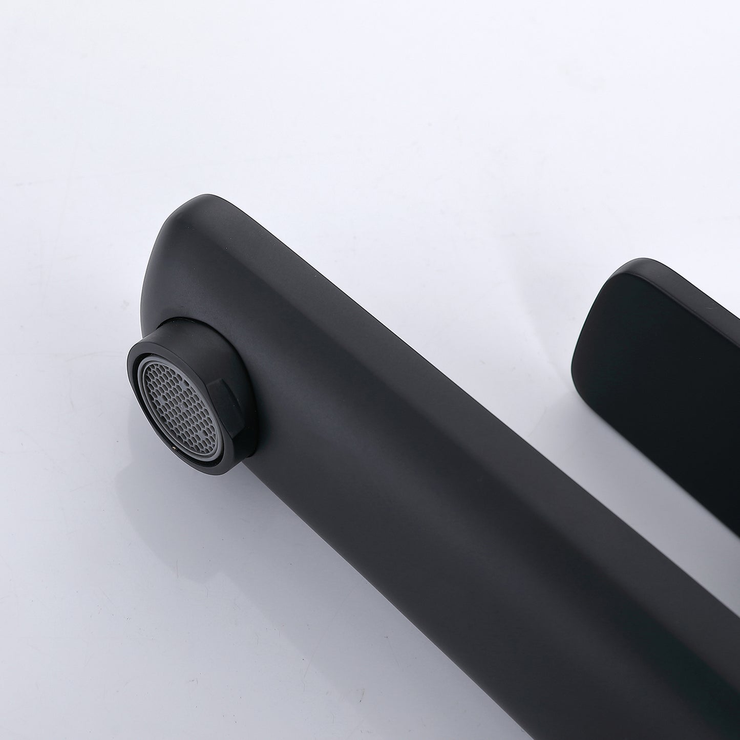 Ouverdot Deck Mounted Bathroom Sink Faucet With Deck Plate in Matte Black