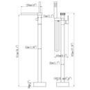 Yonoly Single Handle Freestanding Tub Filler with Handheld in Brush Gold