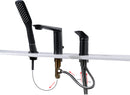 Roniry Roman Tub Filler Widespread Faucet with Handshower in Matte Black