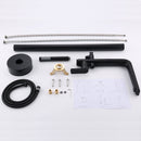 Hetofy 2 Handle Freestanding Tub Faucet with Handshower in Matte Black