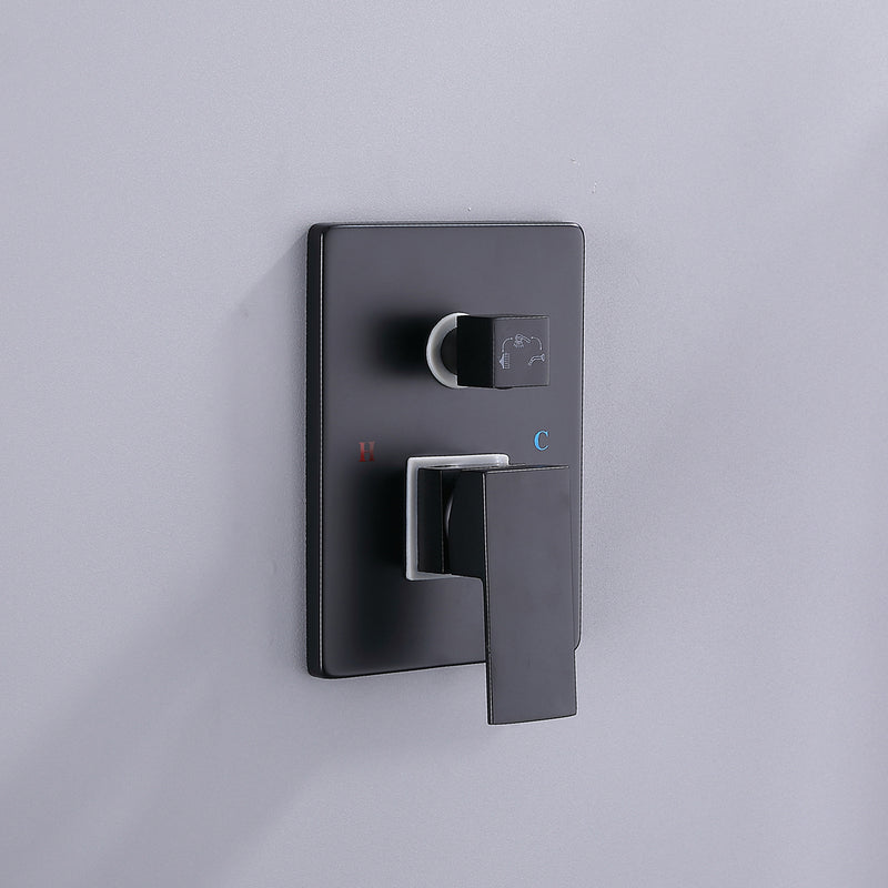 Yozty Wall Mounted 10 In  Shower System with Tub Faucet in Matte Black