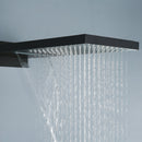 Foni Thermostatic Rainfall & Waterfall Combo Shower System in Matte Black