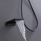 Yoniry Wall Mounted 10 In Shower & Waterfall Tub Faucet Combo in Matte Black