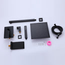 Yoniry Wall Mounted 10 In Shower & Waterfall Tub Faucet Combo in Matte Black