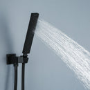 Foni Thermostatic Rainfall & Waterfall Combo Shower System in Matte Black