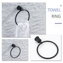 Posca Wall Mounted Matte Black Bathroom Hardware 4-Piece Set