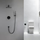 Wellcho Pressure Balanced 10 In Shower System with Handshower in Matte Black