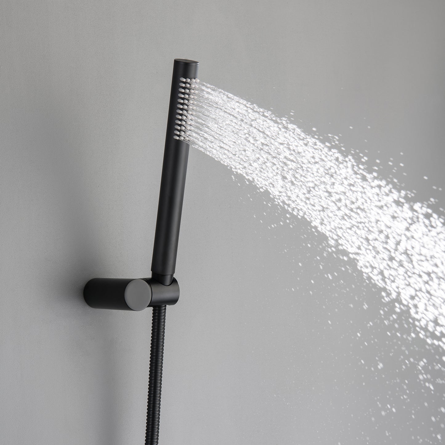 Wellcho Pressure Balanced 10 In Shower System with Handshower in Matte Black