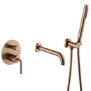 Fila Wall Mounted Tub Faucet with Handheld Shower in Rose Gold
