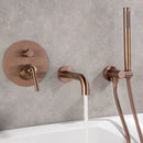 Fila Wall Mounted Tub Faucet with Handheld Shower in Rose Gold