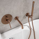 Fila Wall Mounted Tub Faucet with Handheld Shower in Rose Gold
