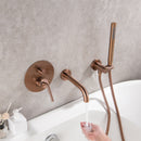 Fila Wall Mounted Tub Faucet with Handheld Shower in Rose Gold