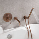 Fila Wall Mounted Tub Faucet with Handheld Shower in Rose Gold