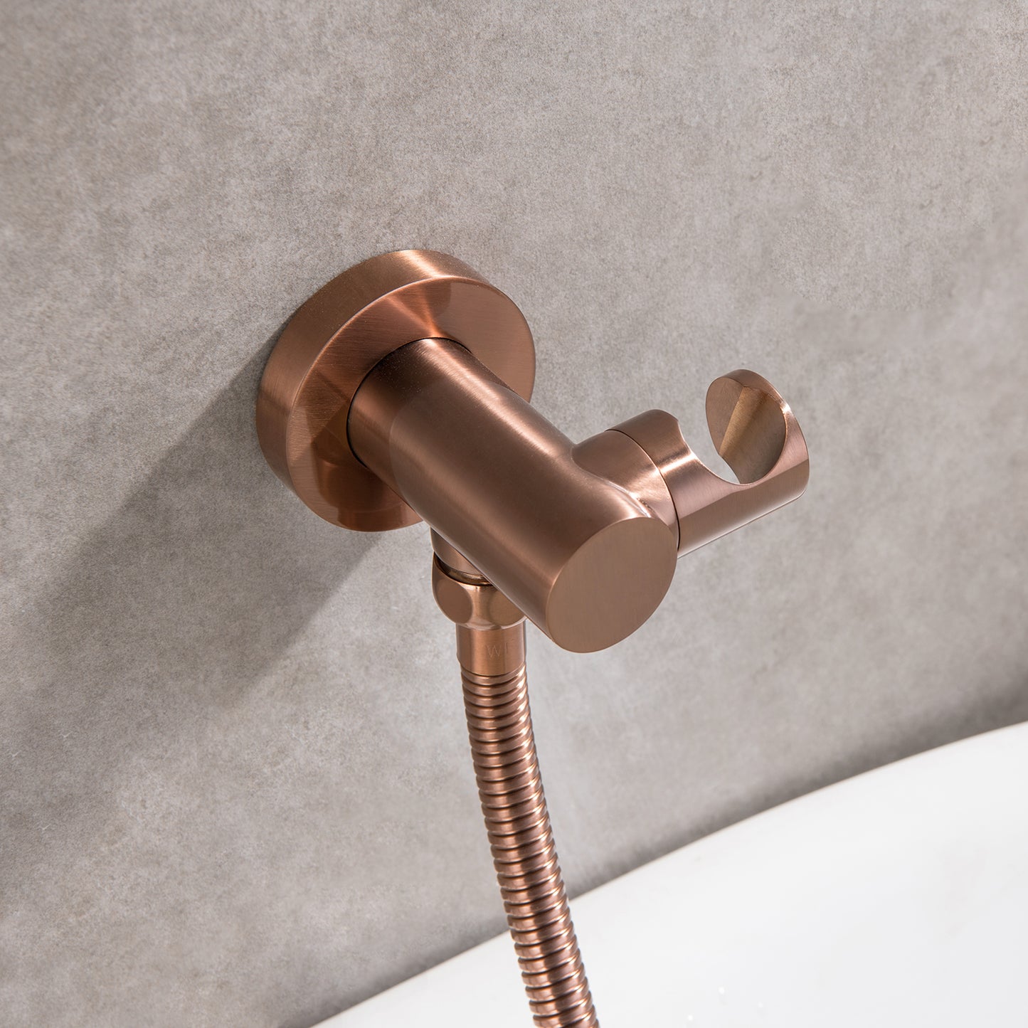 Fila Wall Mounted Tub Faucet with Handheld Shower in Rose Gold