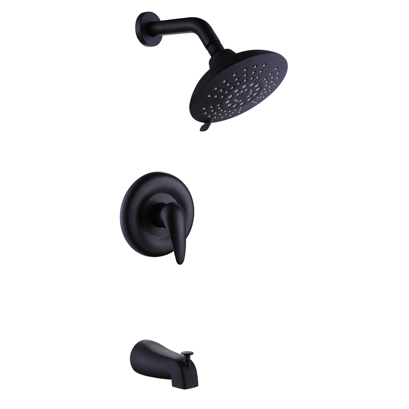 Fenty Classic Single Handle 5-Spray Shower and Tub Faucet in Matte Black