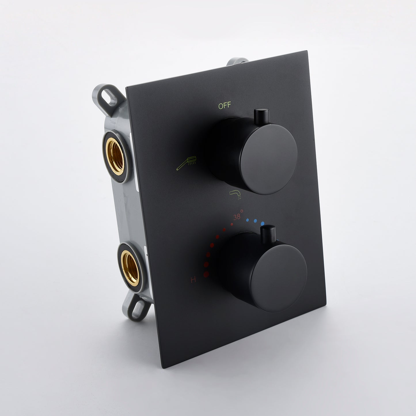 Jozz Thermostatic 10 In Shower System Handheldshower in Matte Black