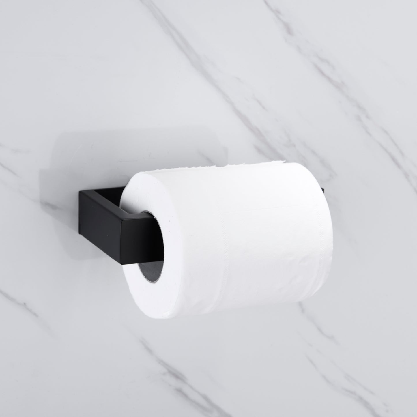 Pisu Matte Black Wall Mounted 4-Piece Bathroom Hardware Set