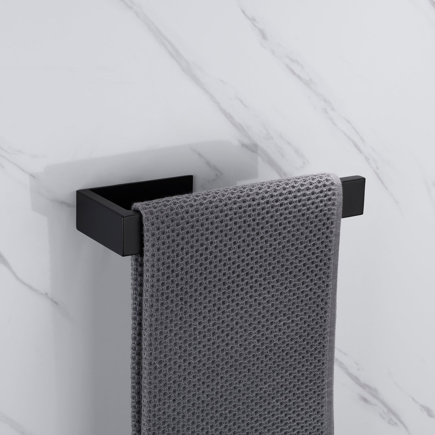 Pisu Matte Black Wall Mounted 4-Piece Bathroom Hardware Set