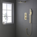 Vionel 10 In Thermostatic Shower System Handshower in Brushed Gold