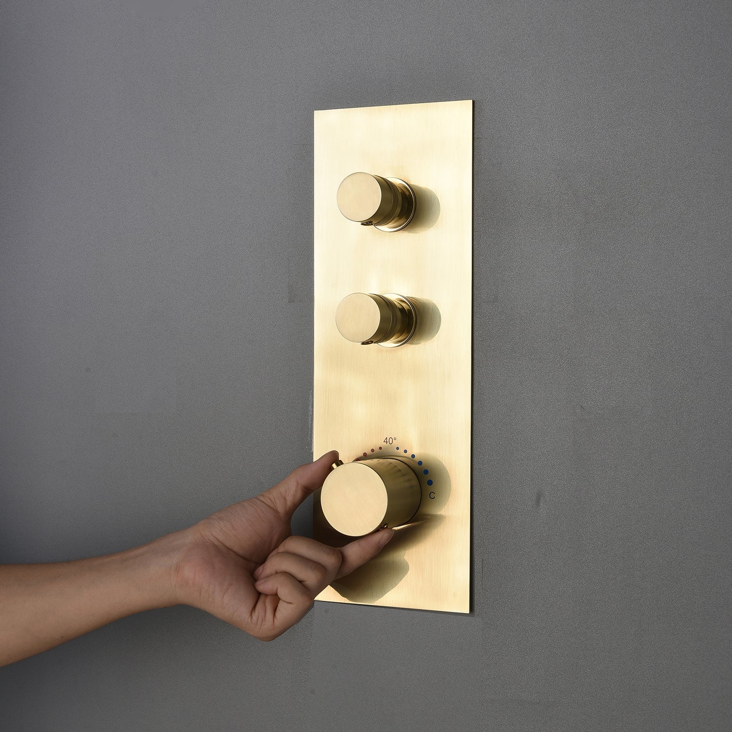 Vionel 10 In Thermostatic Shower System Handshower in Brushed Gold