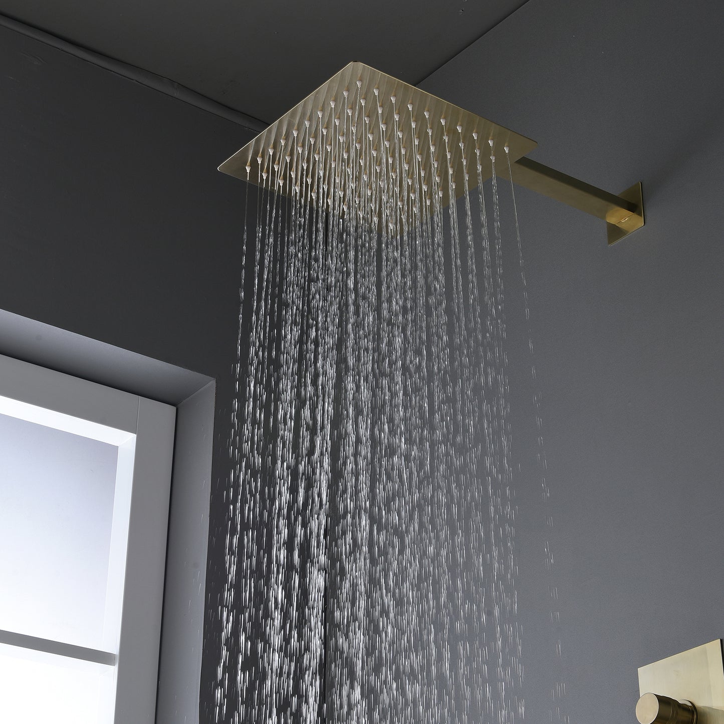 Vionel 10 In Thermostatic Shower System Handshower in Brushed Gold