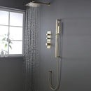 Vionel 10 In Thermostatic Shower System Handshower in Brushed Gold