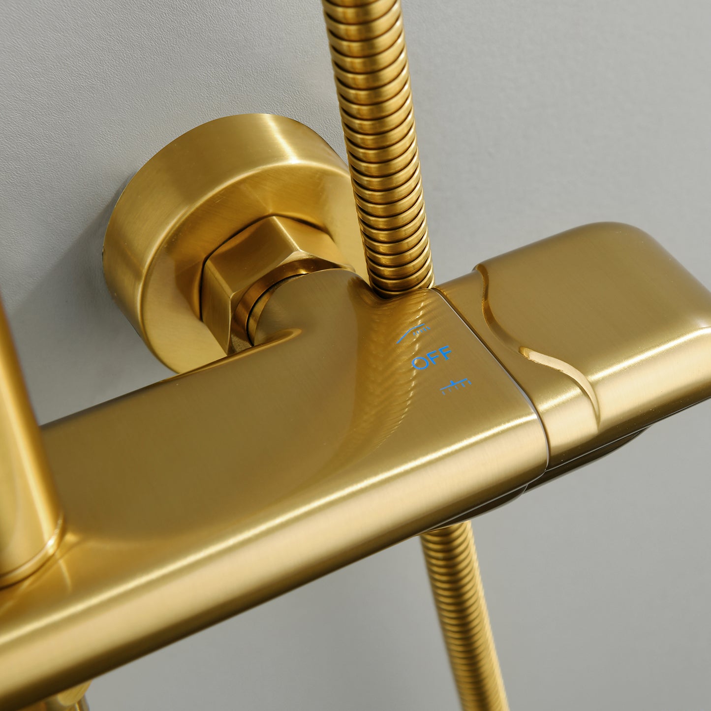 Ortoly Pressure Balanced Shower System with Handshower in Brushed Gold