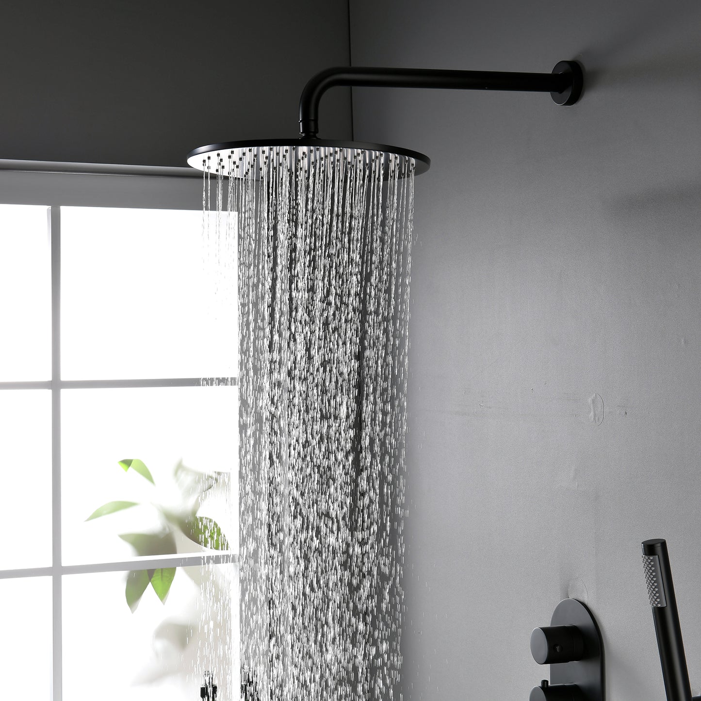 Gero 10 In 2-Spray Shower System with Handheld Shower in Matte Black