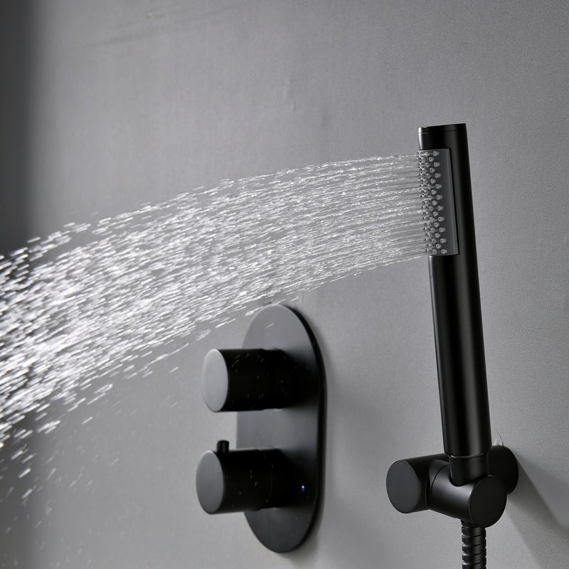 Gero 10 In 2-Spray Shower System with Handheld Shower in Matte Black