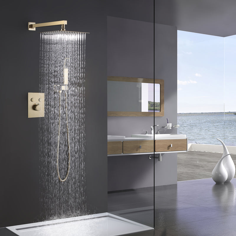 Tezo Wall Mounted 2-Function Thermostatic Shower System Kit