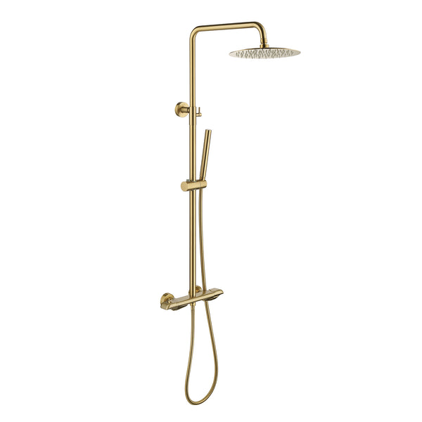 Ortoly Pressure Balanced Shower System with Handshower in Brushed Gold