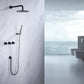 Sosano Wall Mounted 10 In Rain Shower with handheld Concealed Valve in Matte Black