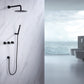 Sosano Wall Mounted 10 In Rain Shower with handheld Concealed Valve in Matte Black