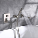 Nomash Wall Mounted Tub Faucet with Hand Shower in Brushed Nickle