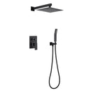 Nuwy Wall Mounted 10 In Rain Shower with handheld Concealed Valve in Matte Black