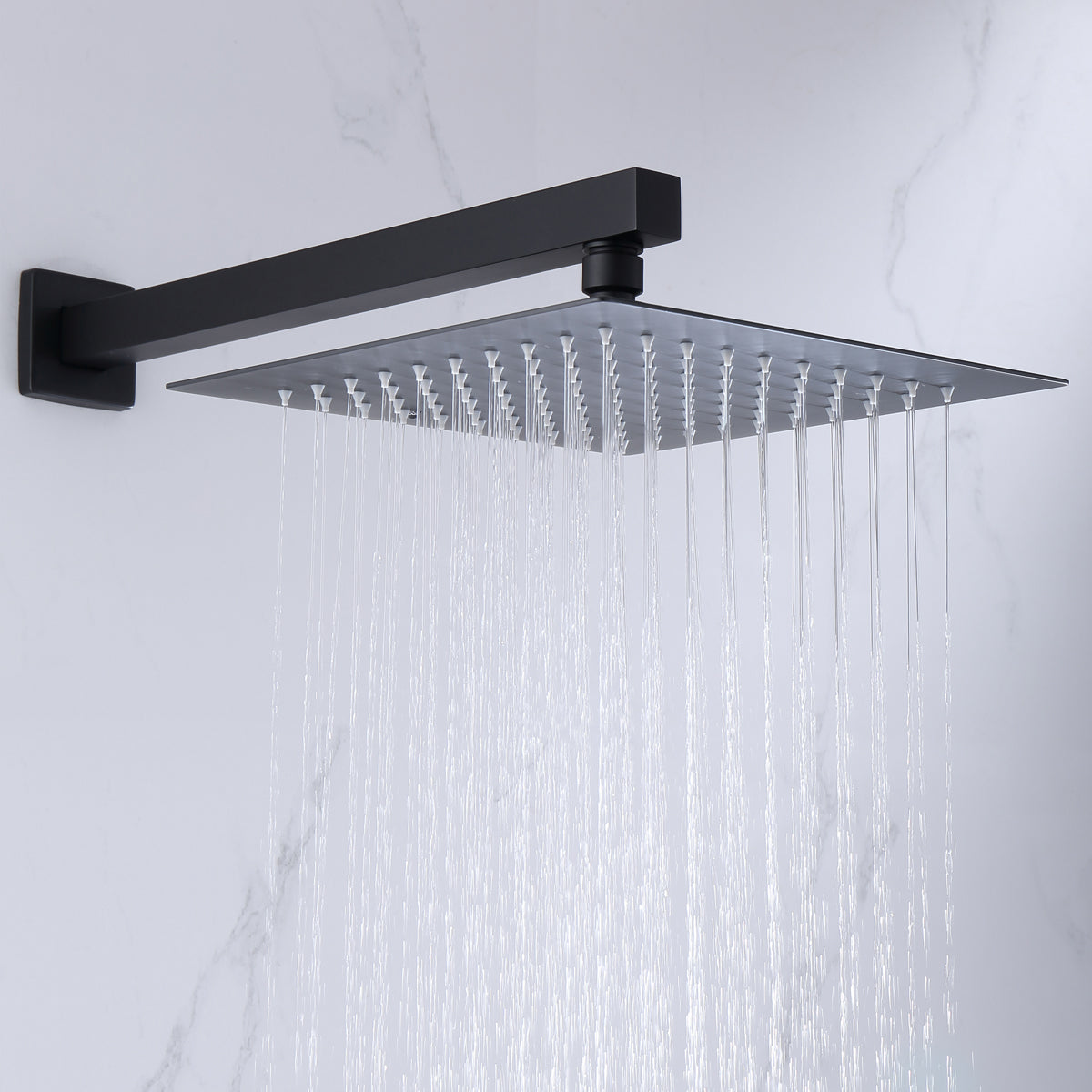 Nuwy Wall Mounted 10 In Rain Shower with handheld Concealed Valve in Matte Black