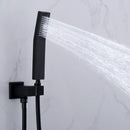 Nuwy Wall Mounted 10 In Rain Shower with handheld Concealed Valve in Matte Black