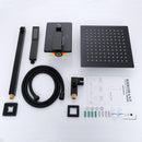 Nuwy Wall Mounted 10 In Rain Shower with handheld Concealed Valve in Matte Black