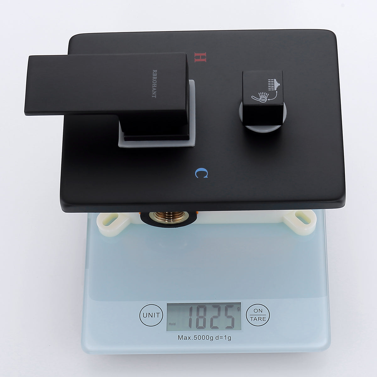 Nuwy Wall Mounted 10 In Rain Shower with handheld Concealed Valve in Matte Black